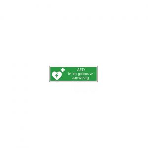 Pictogram Sticker Aed In Gebouw Aanwezig 100x300mm