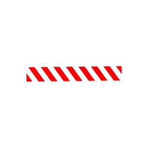 Vloersticker Rechthoekig Rood/wit Gestreept 100x15cm