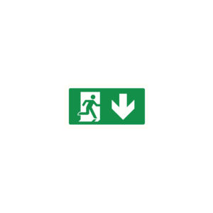 Pictogram Bord Nooduitgang Omlaag Rechts 150 X 300 Mm