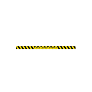 Vloersticker “houd 1.5m Afstand” Geel/zwart 1500x75mm