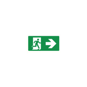 Pictogram Bord Nooduitgang Rechts 150 X 300 Mm