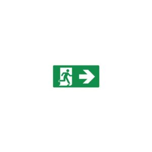 Pictogram Sticker Nooduitgang Pijl Naar Rechts 300x150mm