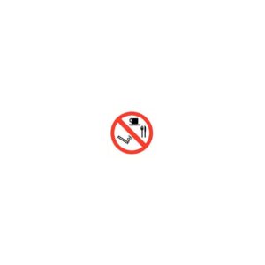 Pictogram Sticker Verboden Eten,drinken En Roken 200mm